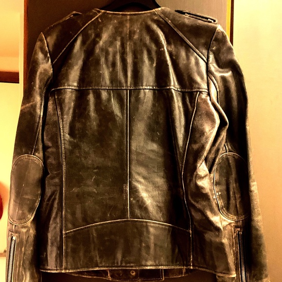 Isabel Marant Bacuri Distressed Leather Jacket As seen on Jennifer Lawrence - Picture 3 of 5